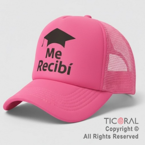 SOMBRERO VISERA IMPRESO ME RECIBI FLUO ROSA CAP x 1